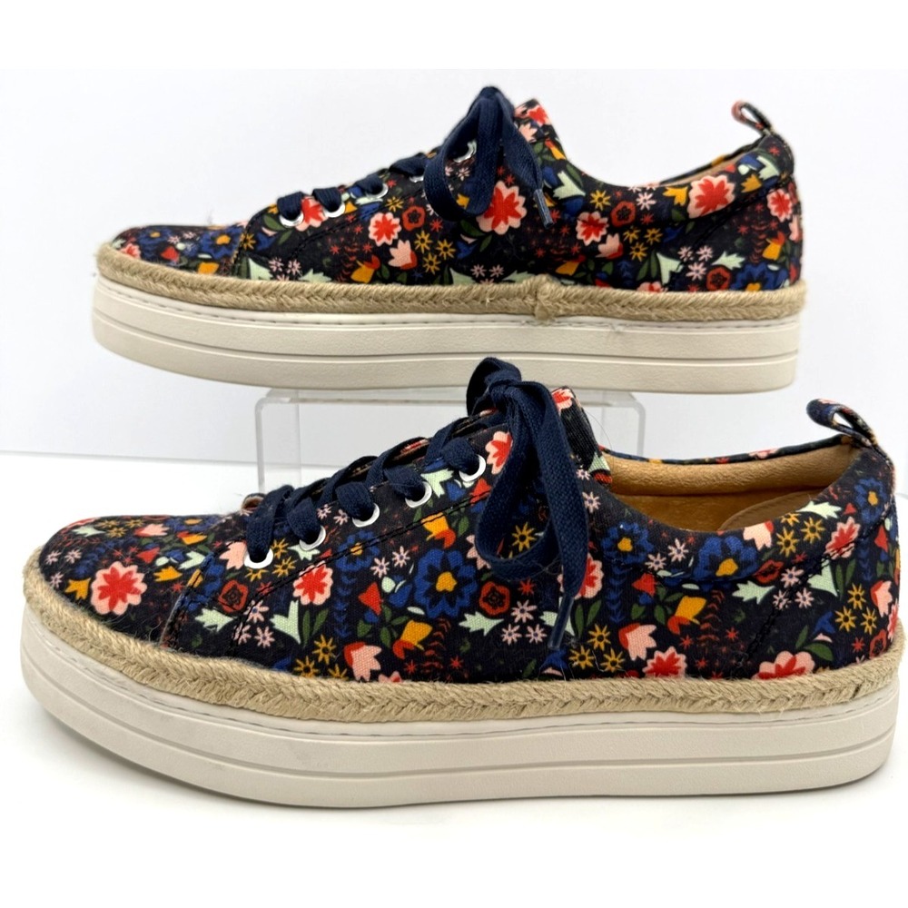 Jack Rogers Mia Floral Print Platform Sneakers Womens Size 10 M Lace Up Casual
